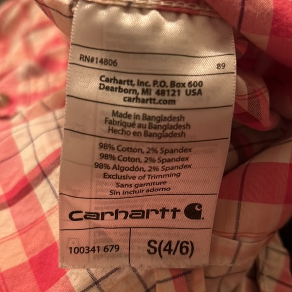 Carhartt Plaid Button Down Shirt – Women’s Size S (4/6) - Picture 7 of 9